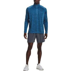 Under Armour Shirt Mens SM/P Blue 1/4 Zip Pullover Loose Heat Gear Gym Running